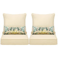 24'' x 24'' Outdoor Deep Seat Chair Cushion Set, Olefin Fabric (Set of 2 Seats, 2 Backs, 2 Pillows) T4379