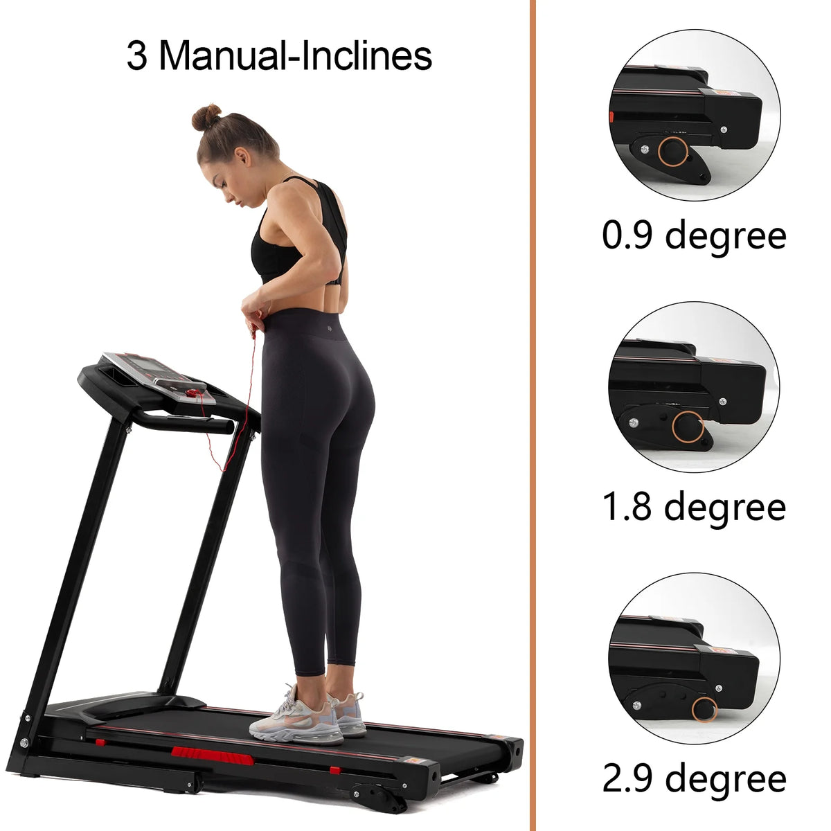 Folding Treadmill Electric 3.5 HP Running Machine with Incline L48784