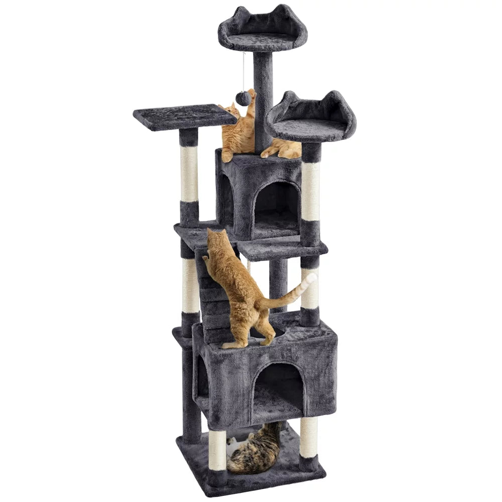 72'' Multi Level Cat Tree with Condos & Scratching Post S6923