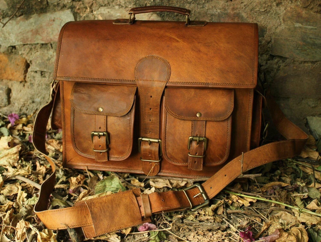 Vintage Leather Laptop Messenger Bag C40263