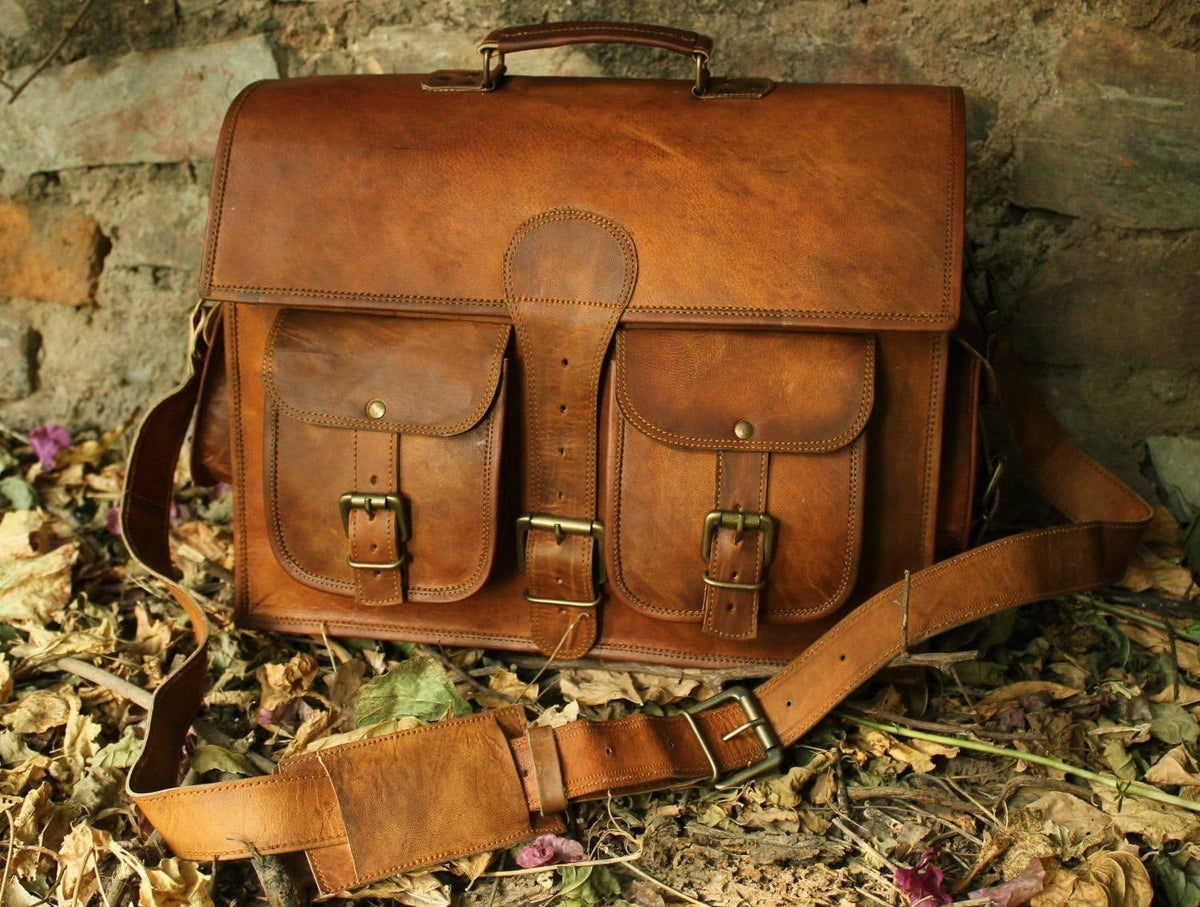 Vintage Leather Laptop Messenger Bag C40263