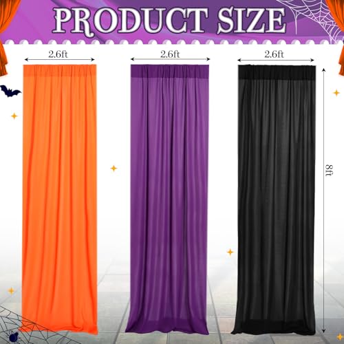 6 Pcs Black Orange Purple Curtains F426181