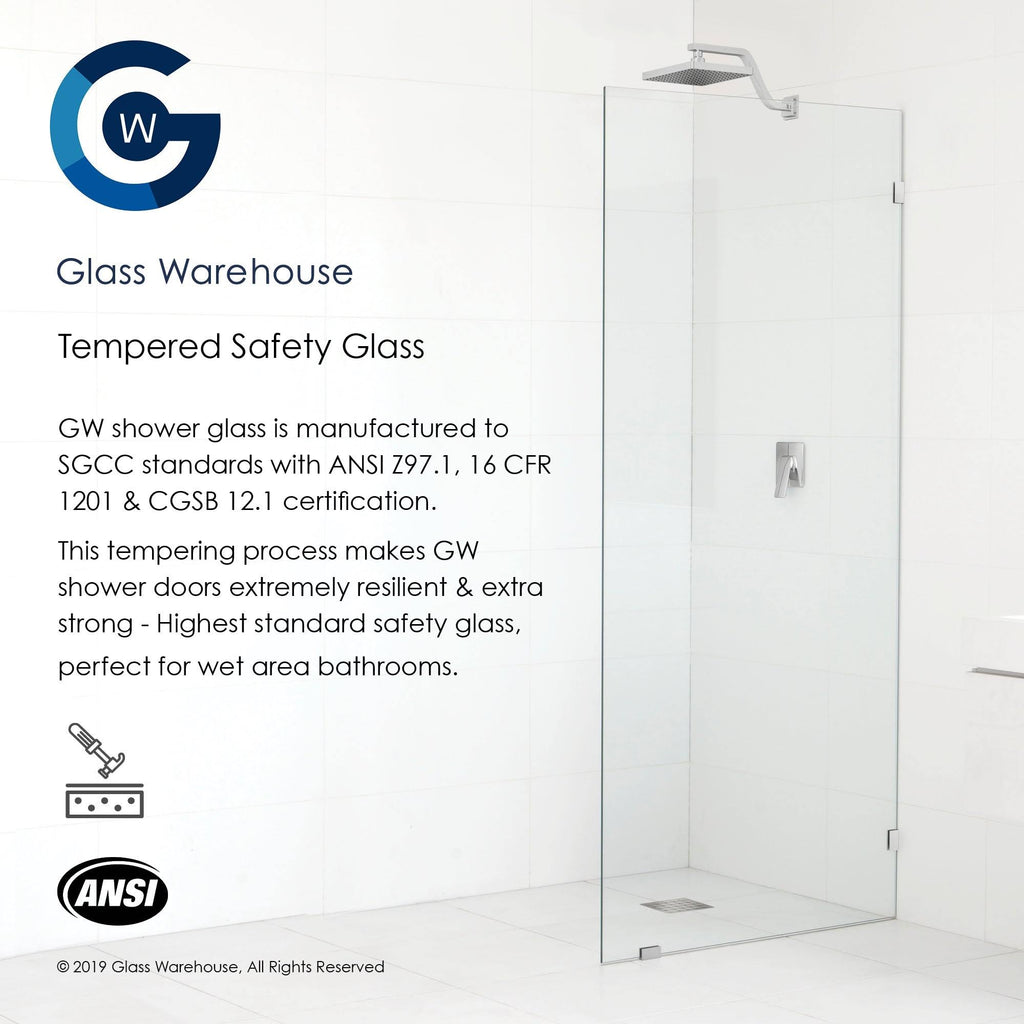 Chrome Hinged Frameless Shower Door Q71604