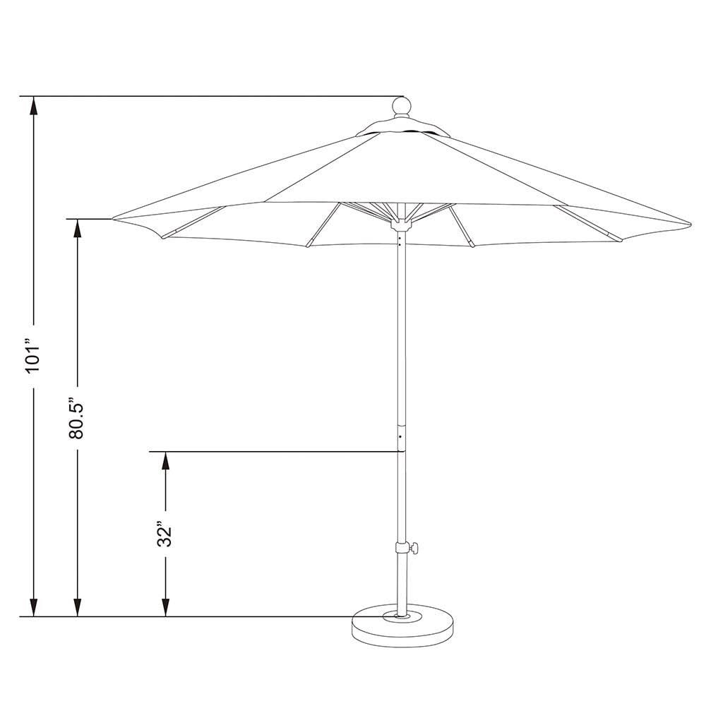 White Market Umbrella L3845