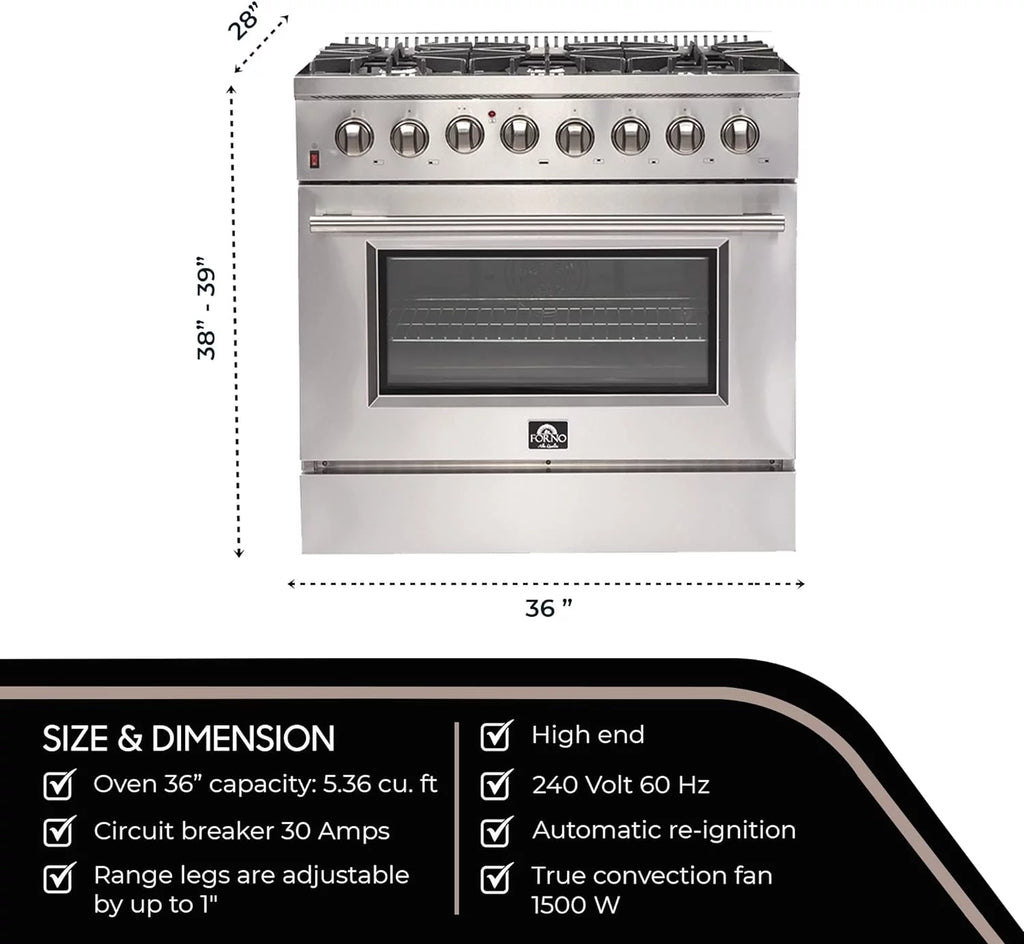 Gold 36" Freestanding Dual Fuel Range U129
