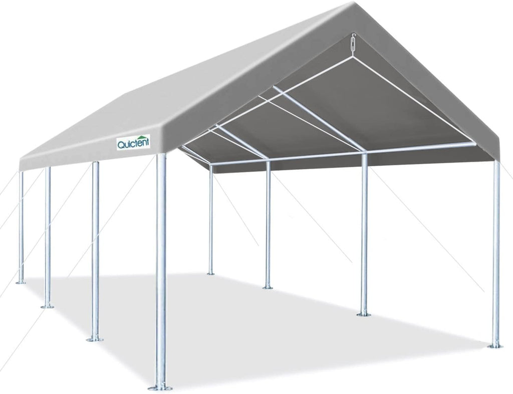10’x20’ Galvanized Car Canopy Shelter with 4 Reinforced Steel Cables V267078