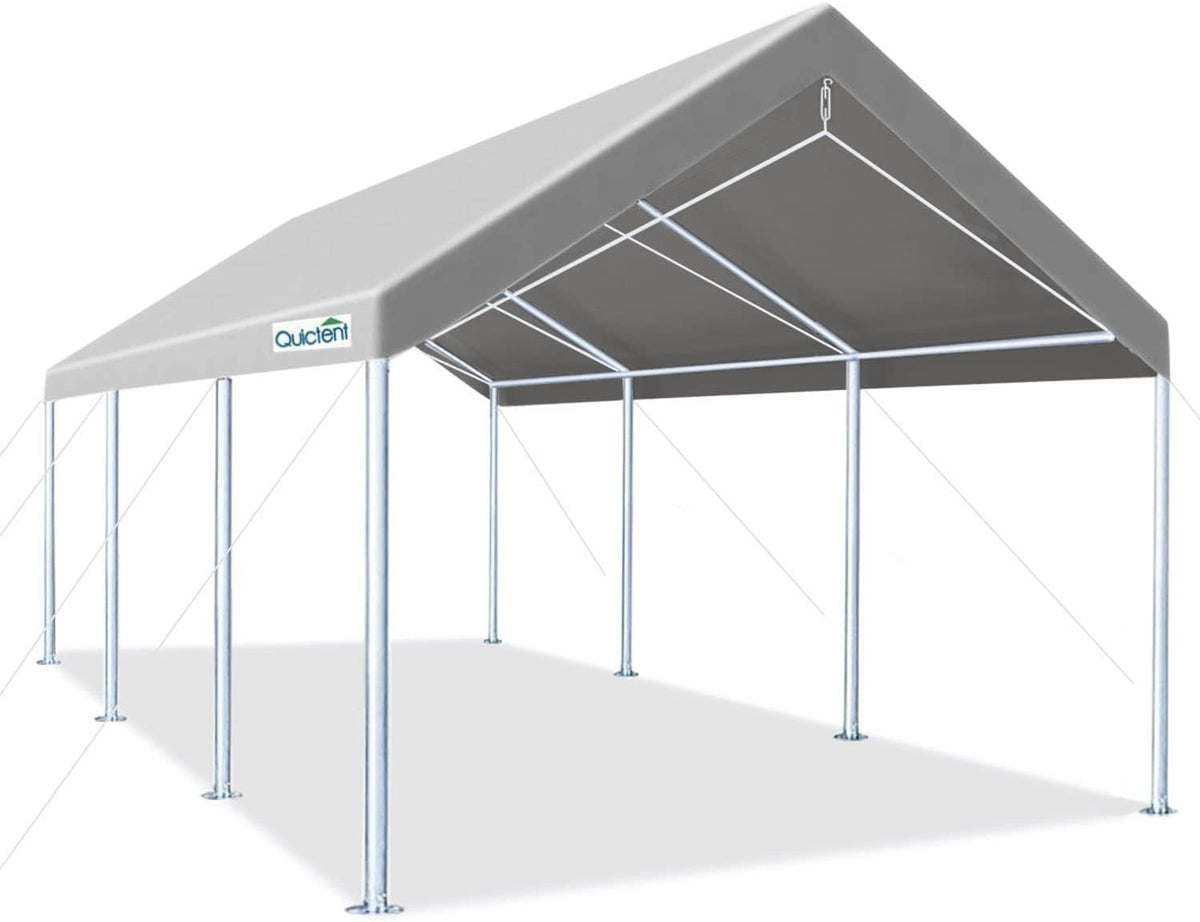 10’x20’ Galvanized Car Canopy Shelter with 4 Reinforced Steel Cables V267078