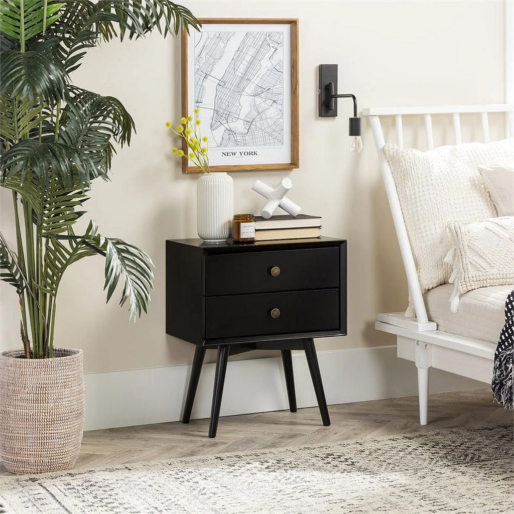 Black 2-Drawer Nightstand X31499