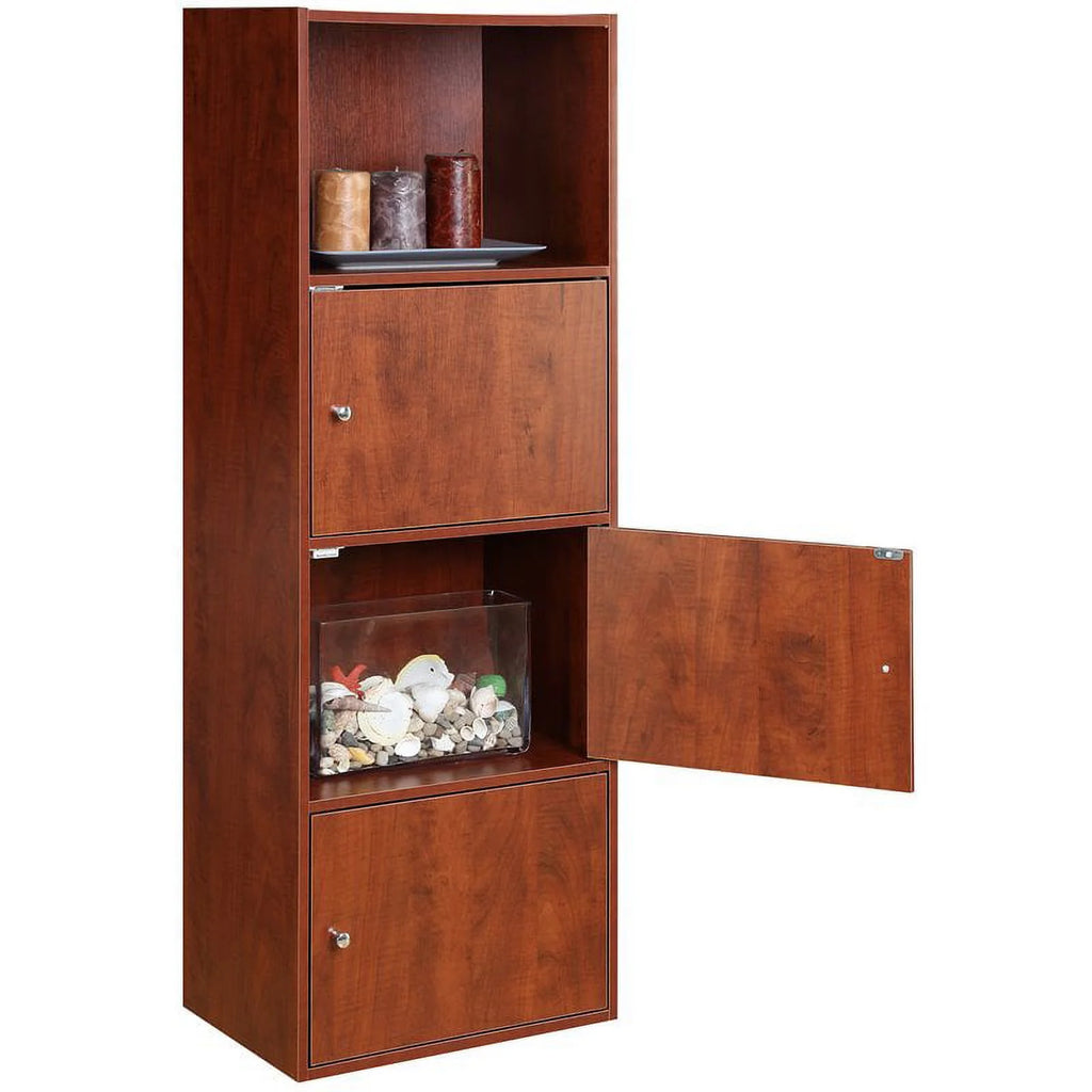 Three-Door Bookcase in Cherry Wood Finish B54382