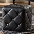 Black Faux Leather Ottoman B3875