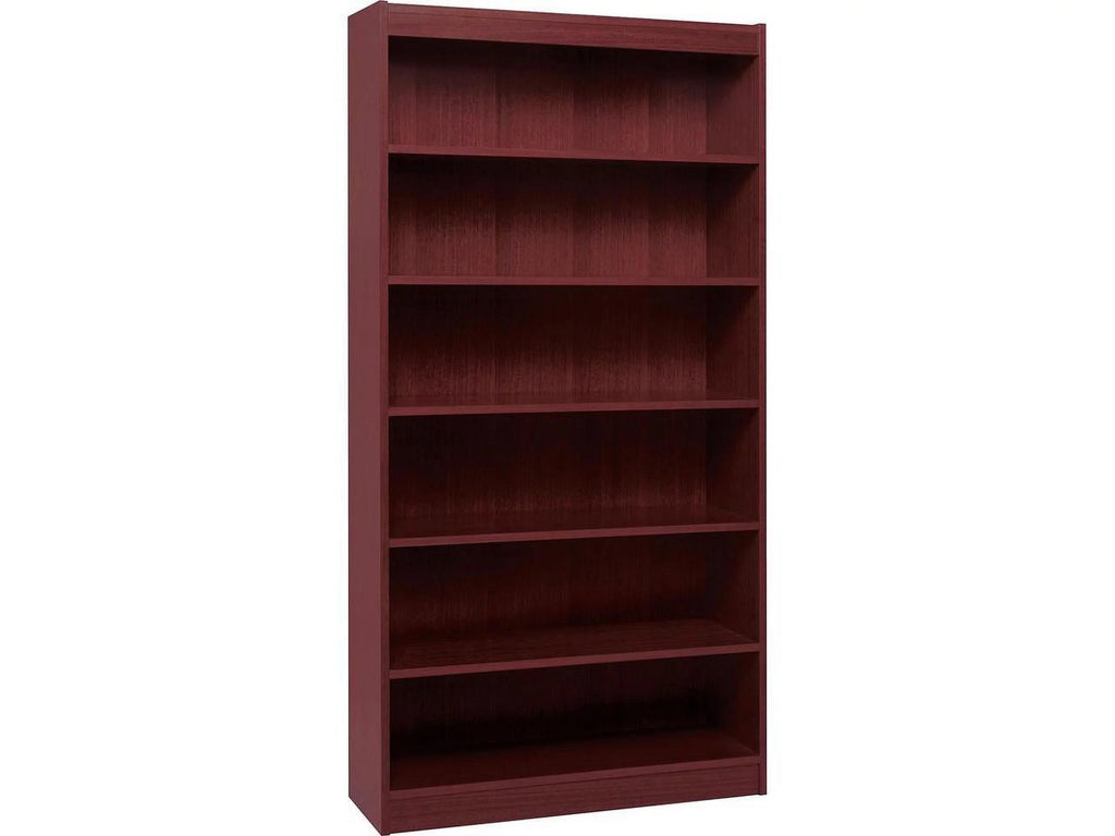 Hardwood Veneer Bookcase 36" x 12" x 72" Mahogany D4309
