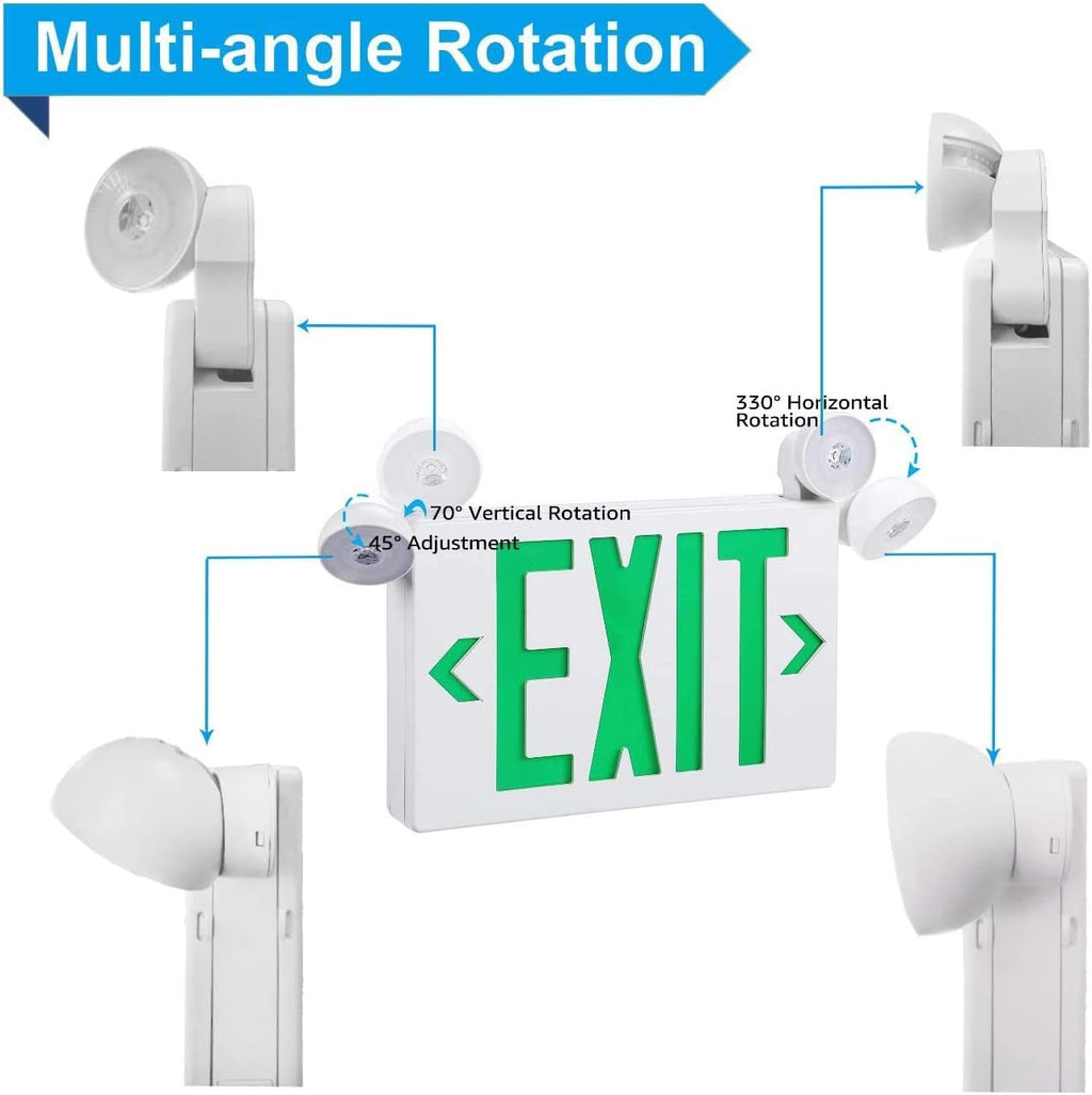 12 Pack LED Exit Sign with Emergency Lights, Double Face, Battery Backup K10246
