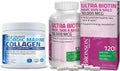 Marine Collagen Peptides Hydrolyzed Protein Powder + Biotin 10,000 Mcg Supplement A928419