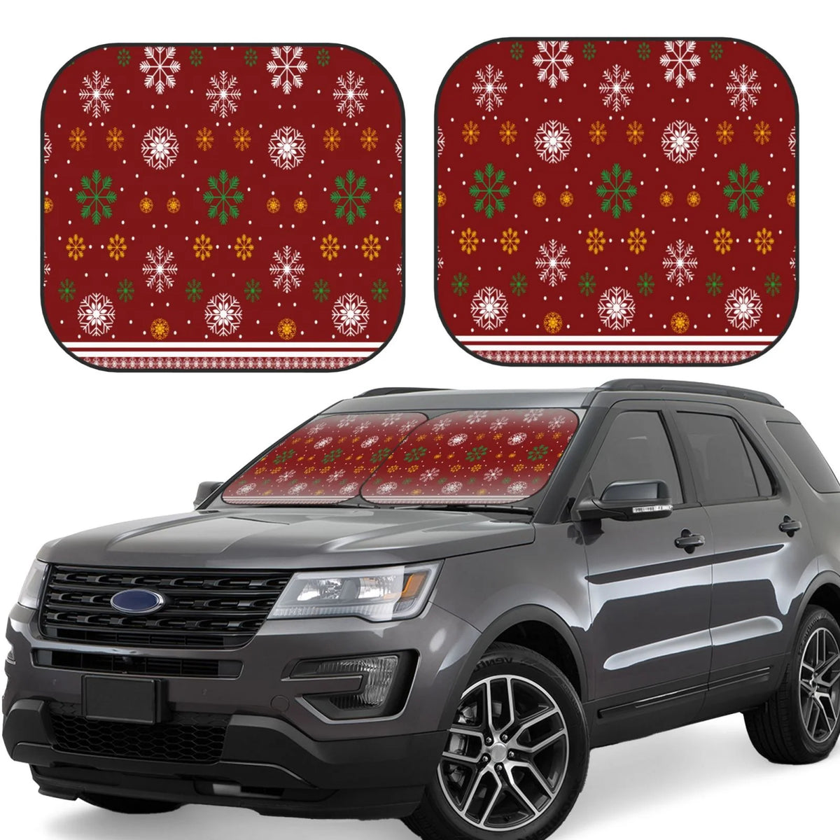 Merry Christmas 2 Pack Foldable Car Windshield Sun Shade N49512