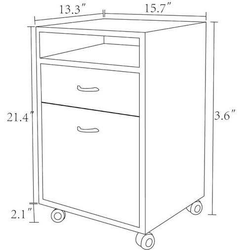 24 Mobile Printer Stand Brown E62352
