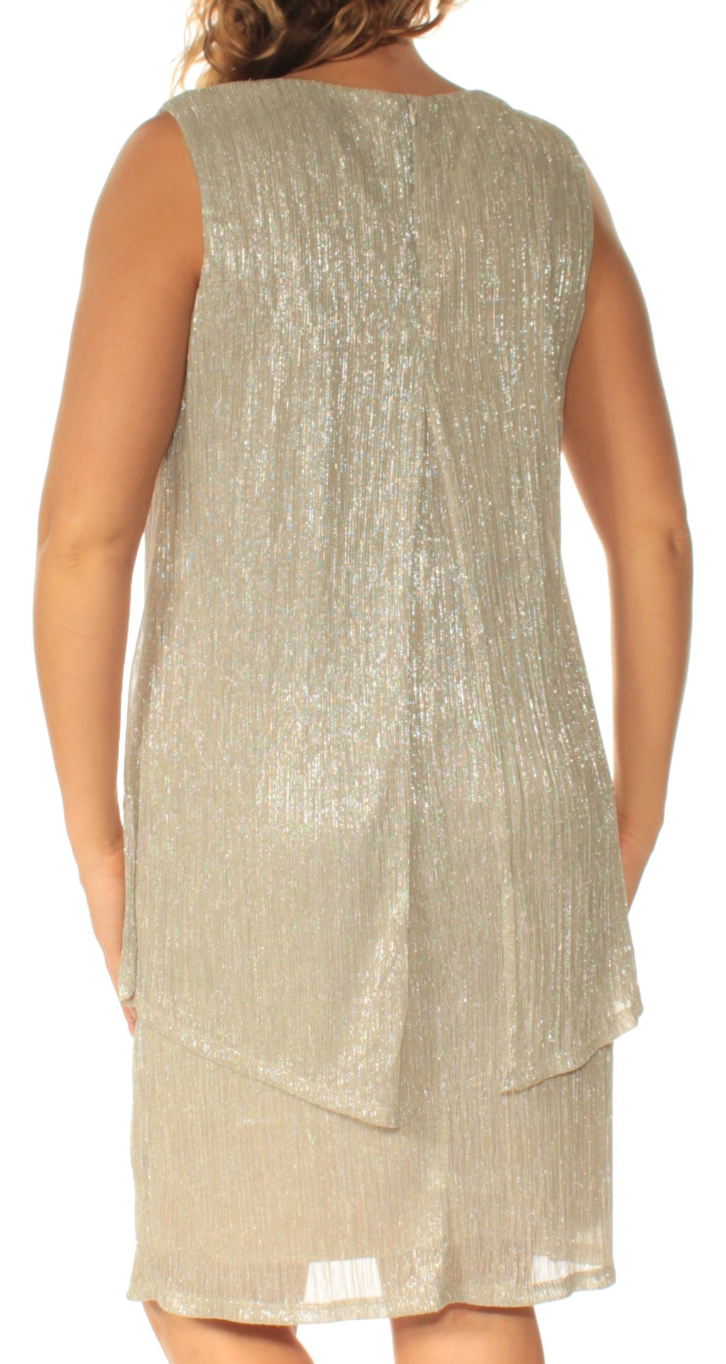 Silver Beaded Shift Dress V104