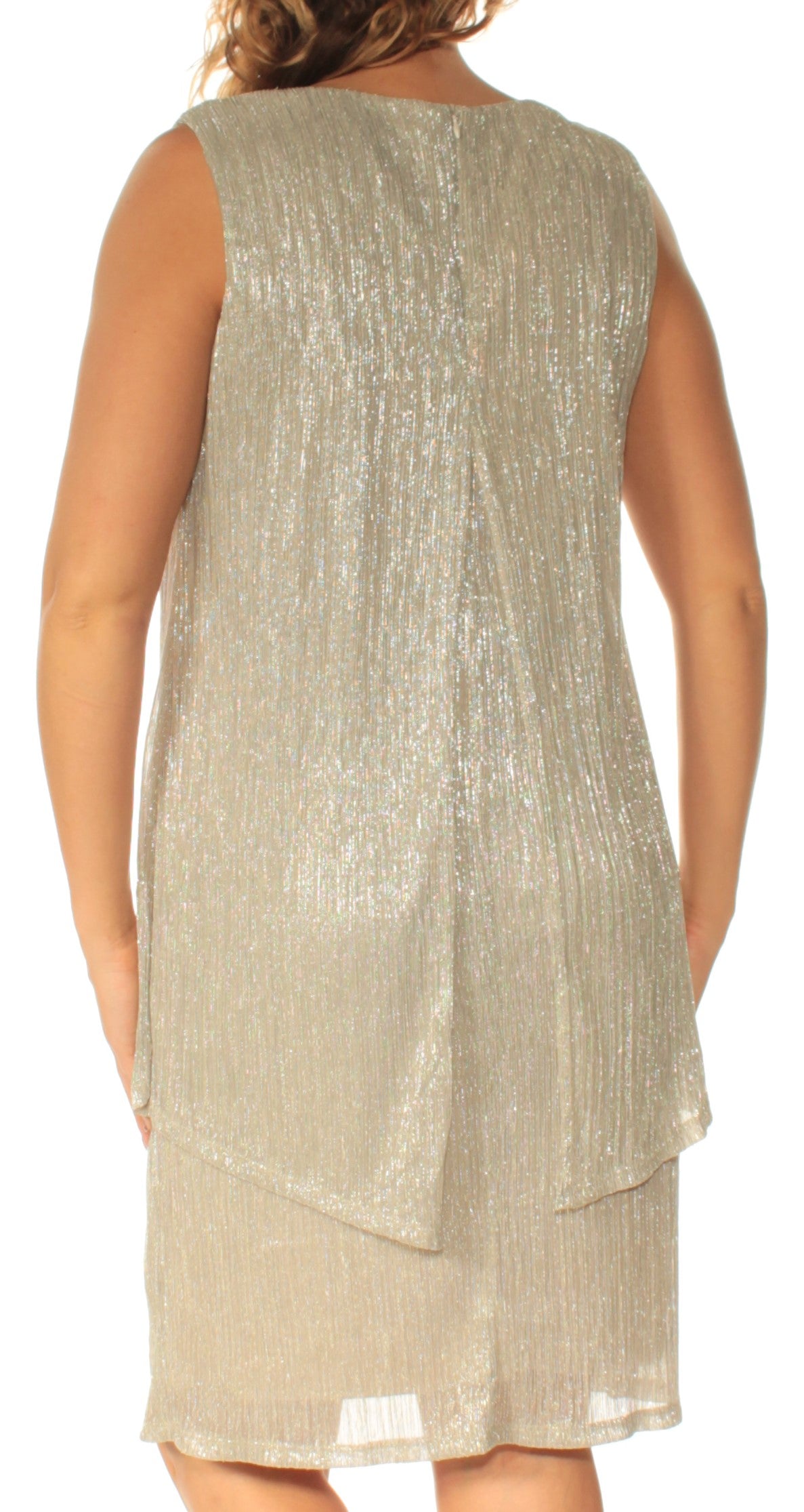 Silver Beaded Shift Dress V104
