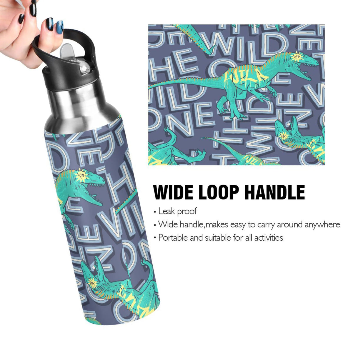 Stainless Steel Insulated Water Bottle with Straw Lid X964