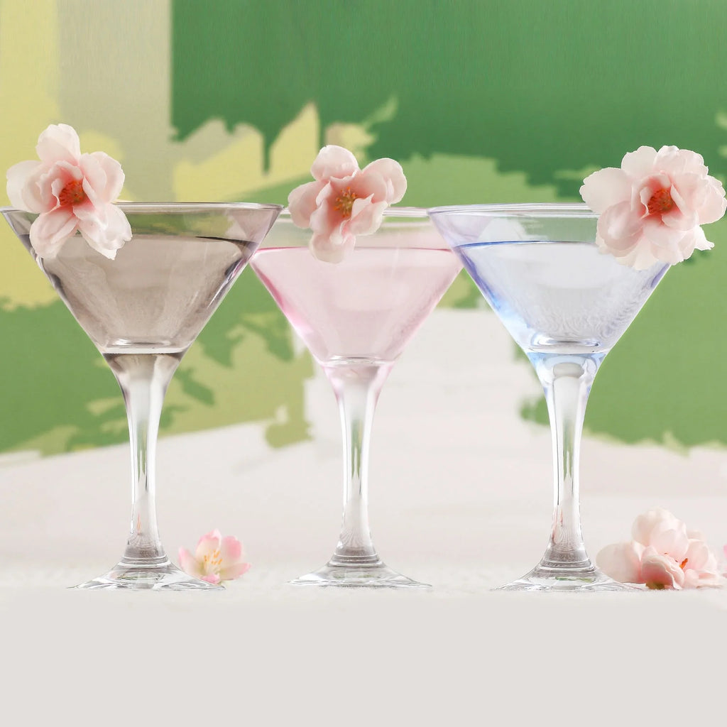 6 oz Multi Colored Martini Glasses Set of 6 O95570