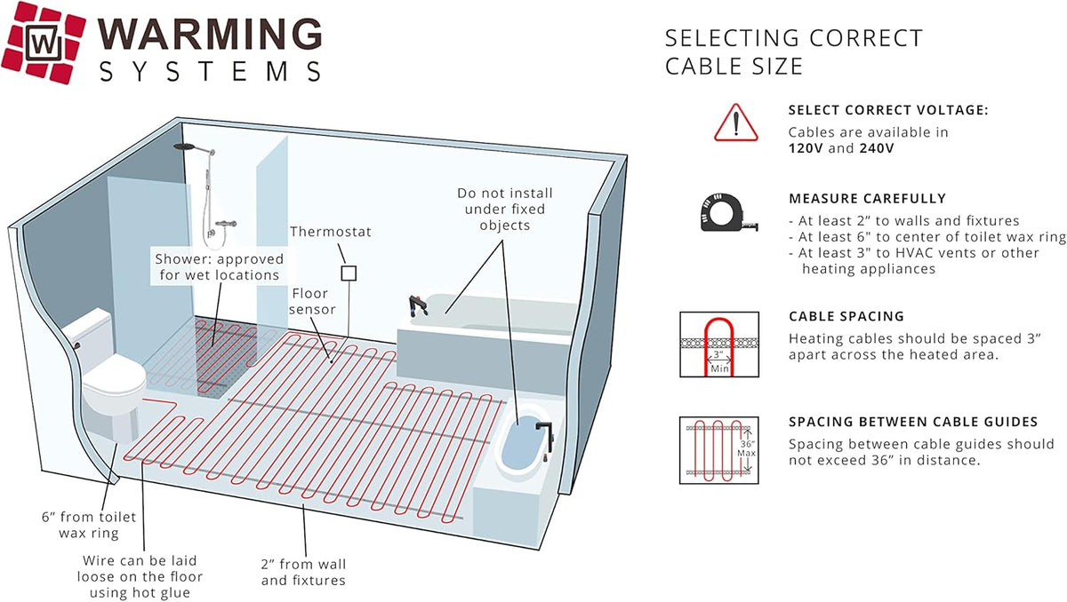 Electric Radiant Floor Heat Heating System with Thermostat G516448
