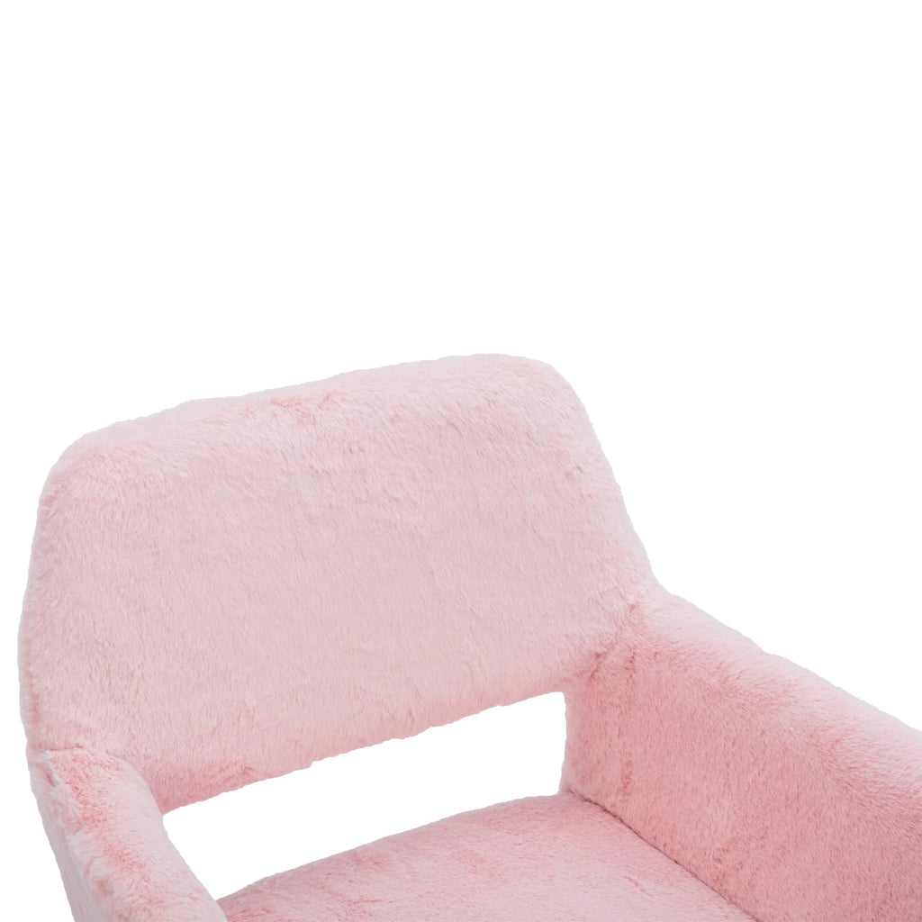 Faux Fur Dining Chairs with Steel Leg T494