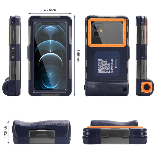 Waterproof Protective Case for Phones Up to 6.9 Inch with Lanyard D8064