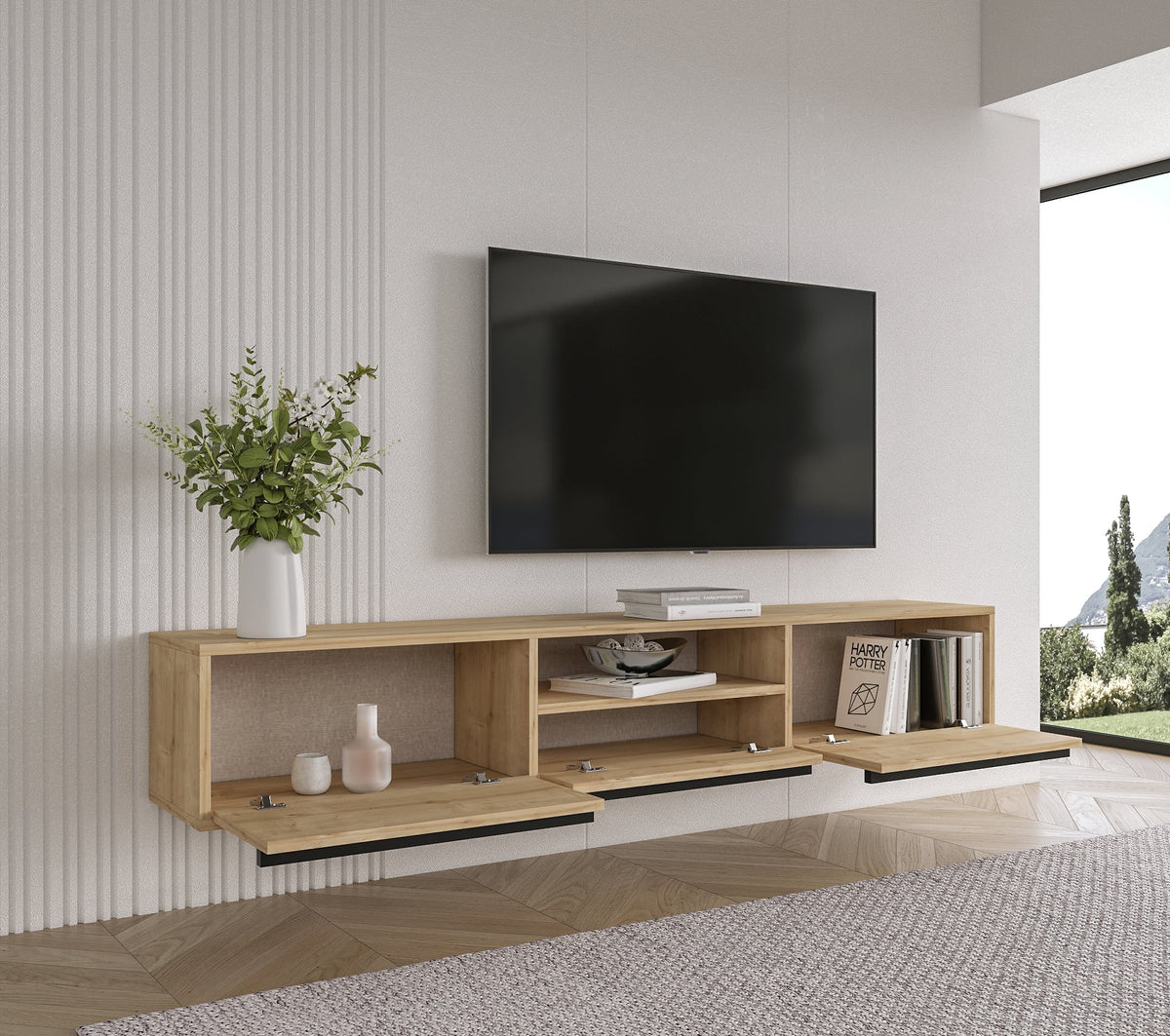 71" Wall Mounted Floating Entertainment Media Console T222