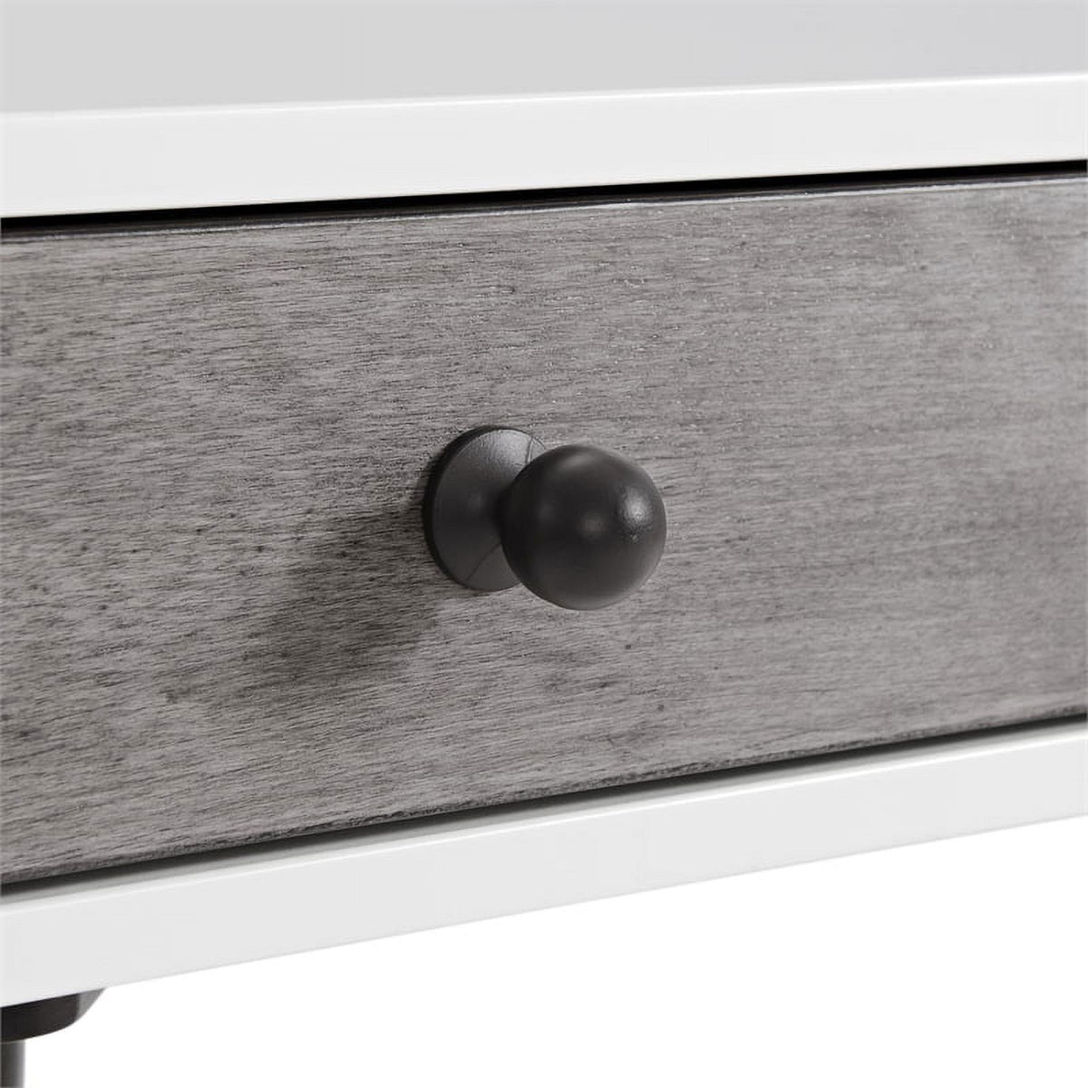 White/Gray/Black Vanity Desk with Mirror F11554