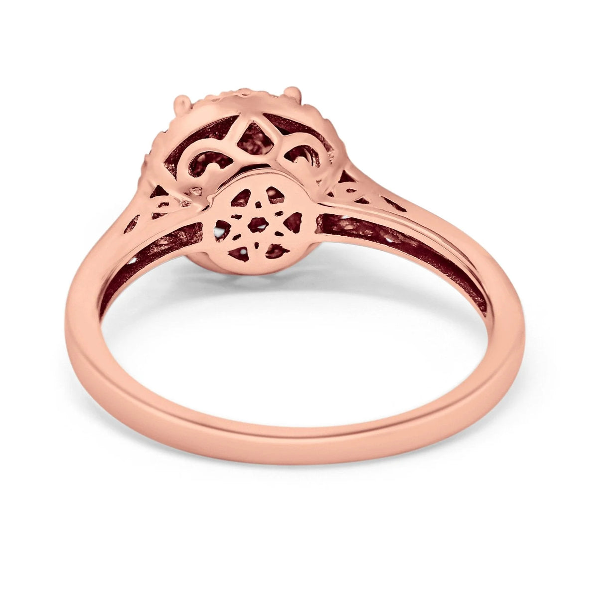 14K Rose Gold Diamond Engagement Ring Size 5 X580718