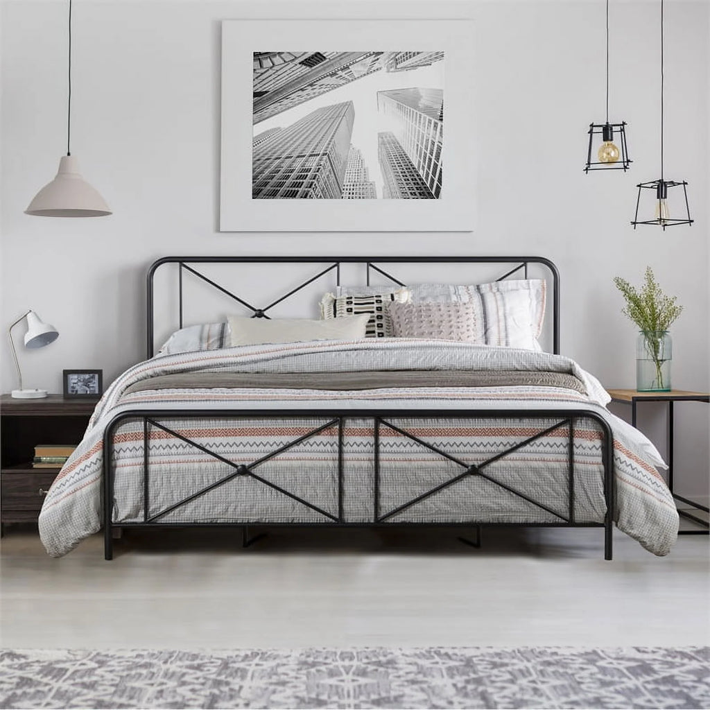 Metal King Bed Black D624279
