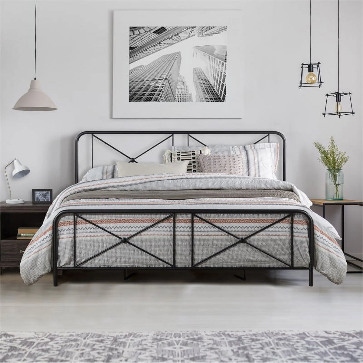 Metal King Bed Black D624279