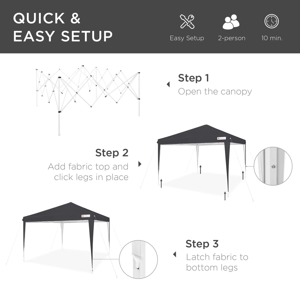 10x10ft Pop Up Canopy Tent with Carrying Bag H964