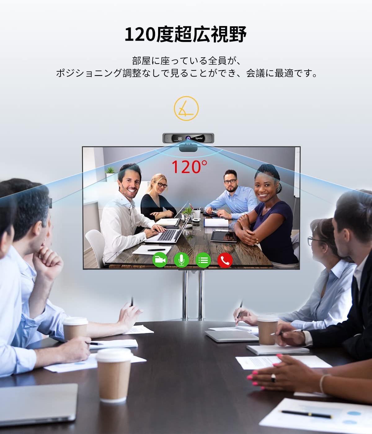 4K Webcam with Dual Microphones, 120° Wide Angle Zoomable Web Camera G52407