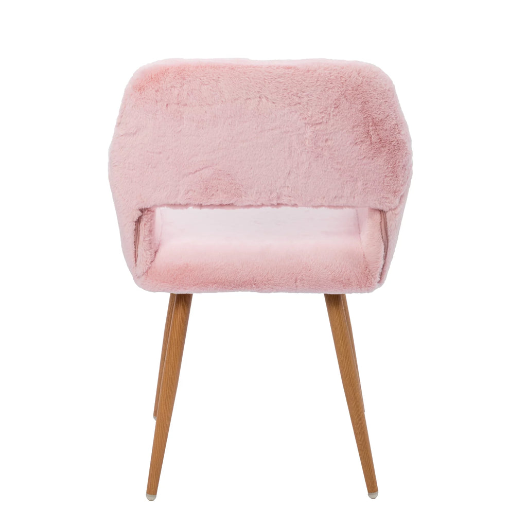 Faux Fur Dining Chairs with Steel Leg T494