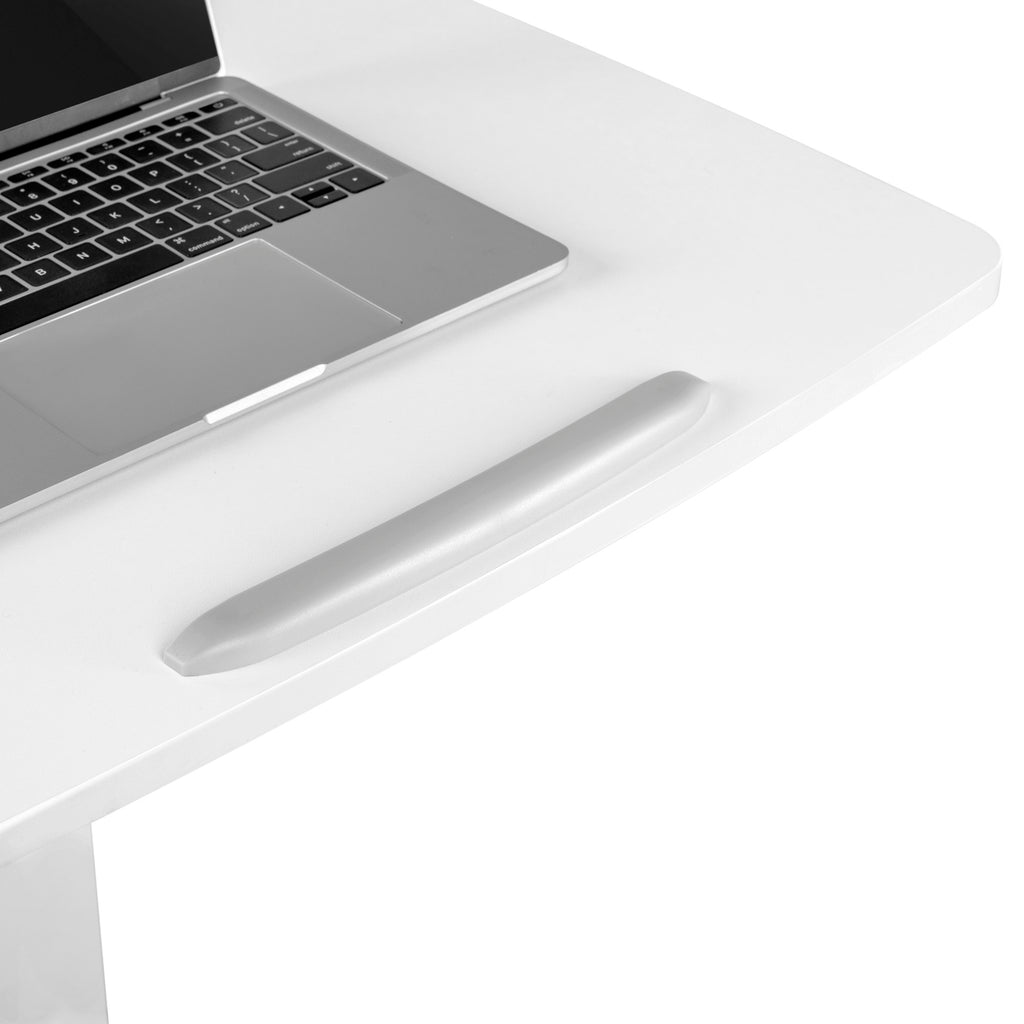 White Multifunctional Mobile Podium with Pneumatic Height Adjustments P369742
