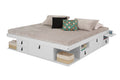 White King Size Storage Platform Bed with Drawers J307