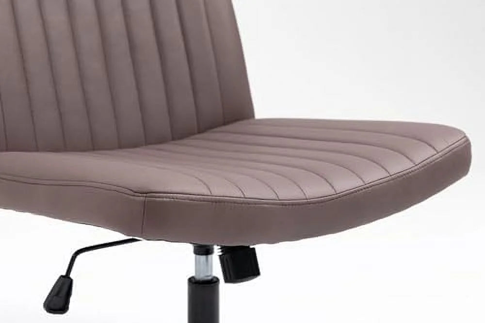 Armless Cross-Legged PU Leather Adjustable Swivel Chair V965206