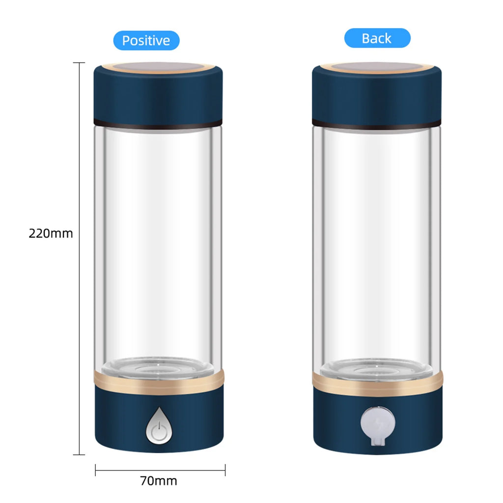 420ml Rechargeable Hydrogen Water Bottle Glass Cup N250435