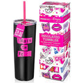 24 oz Stainless Steel Vacuum Insulated Tumbler with Lid and Straw F401960