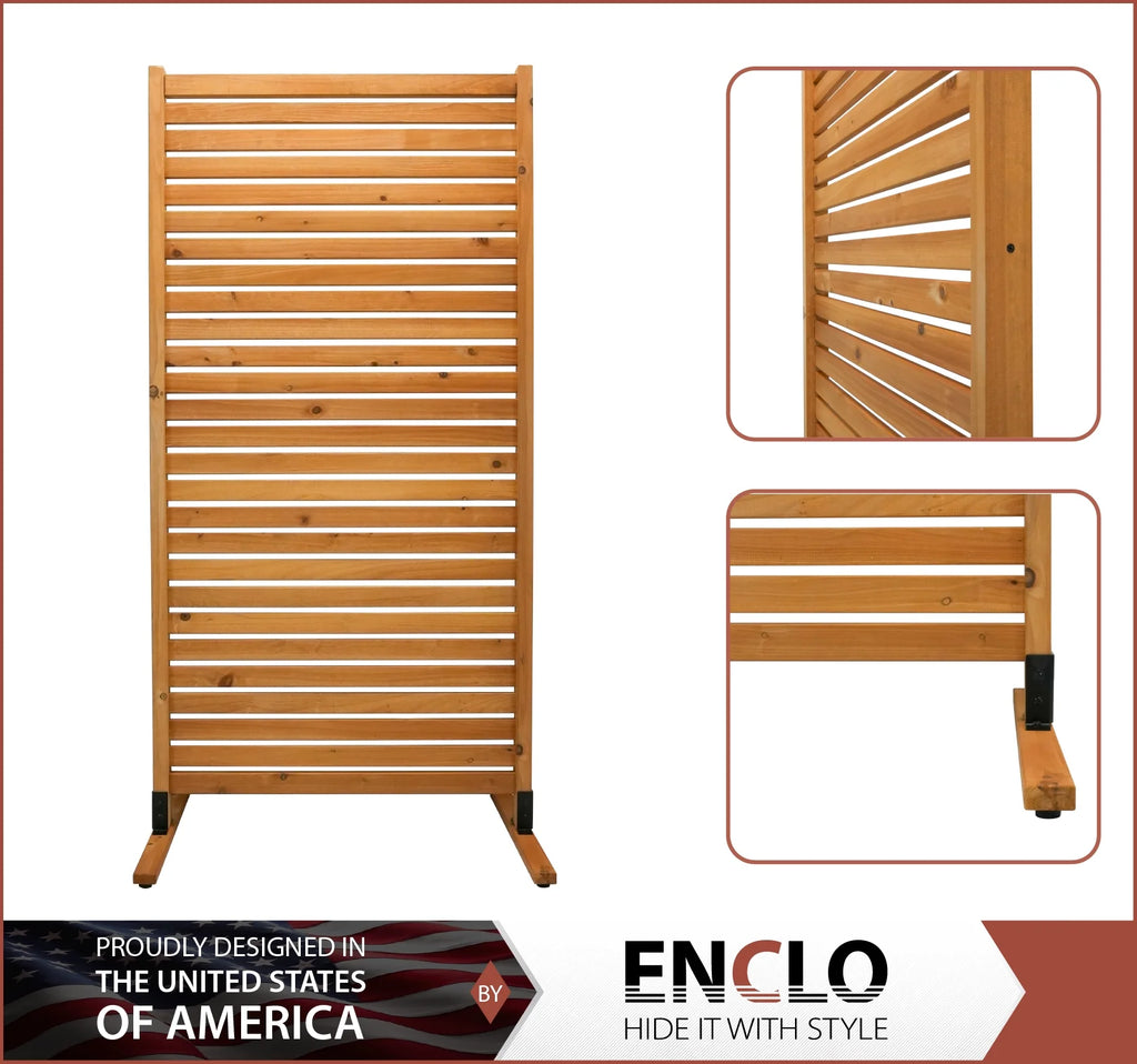6 ft H x 3 ft W Slatted Wood Privacy Screen Kit (1 Panel) J726