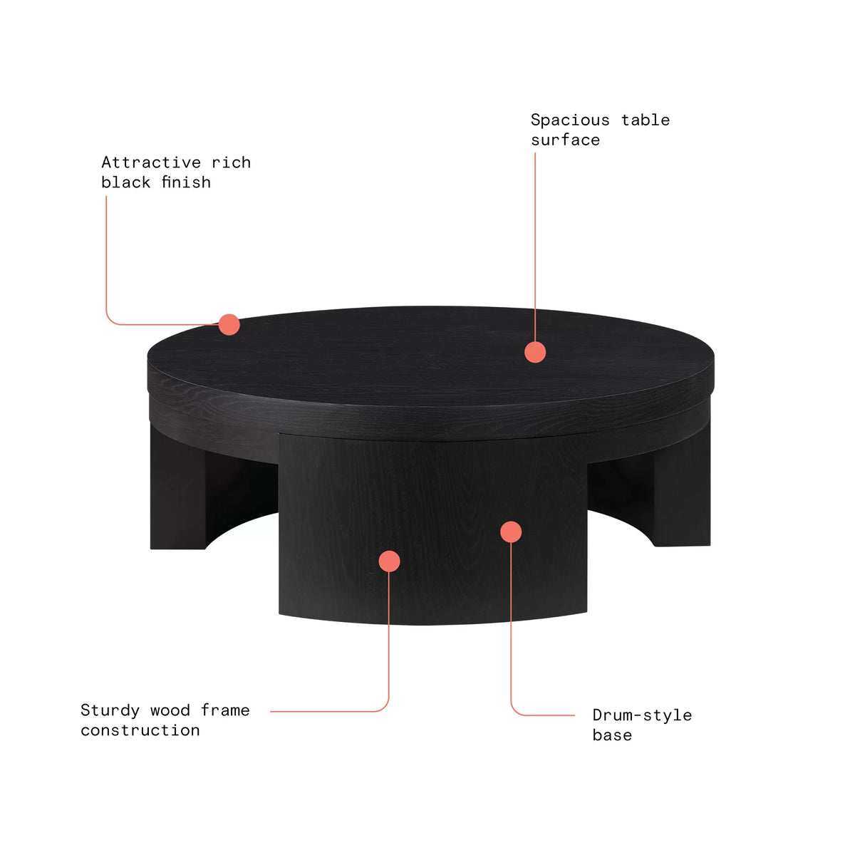 Round Black Coffee Table M59234