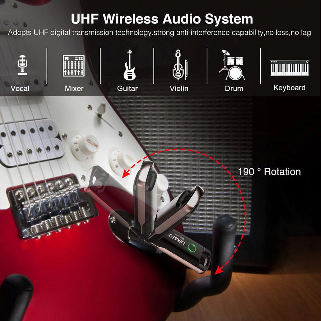 Wireless Guitar Audio System Transmitter Receiver Y9799