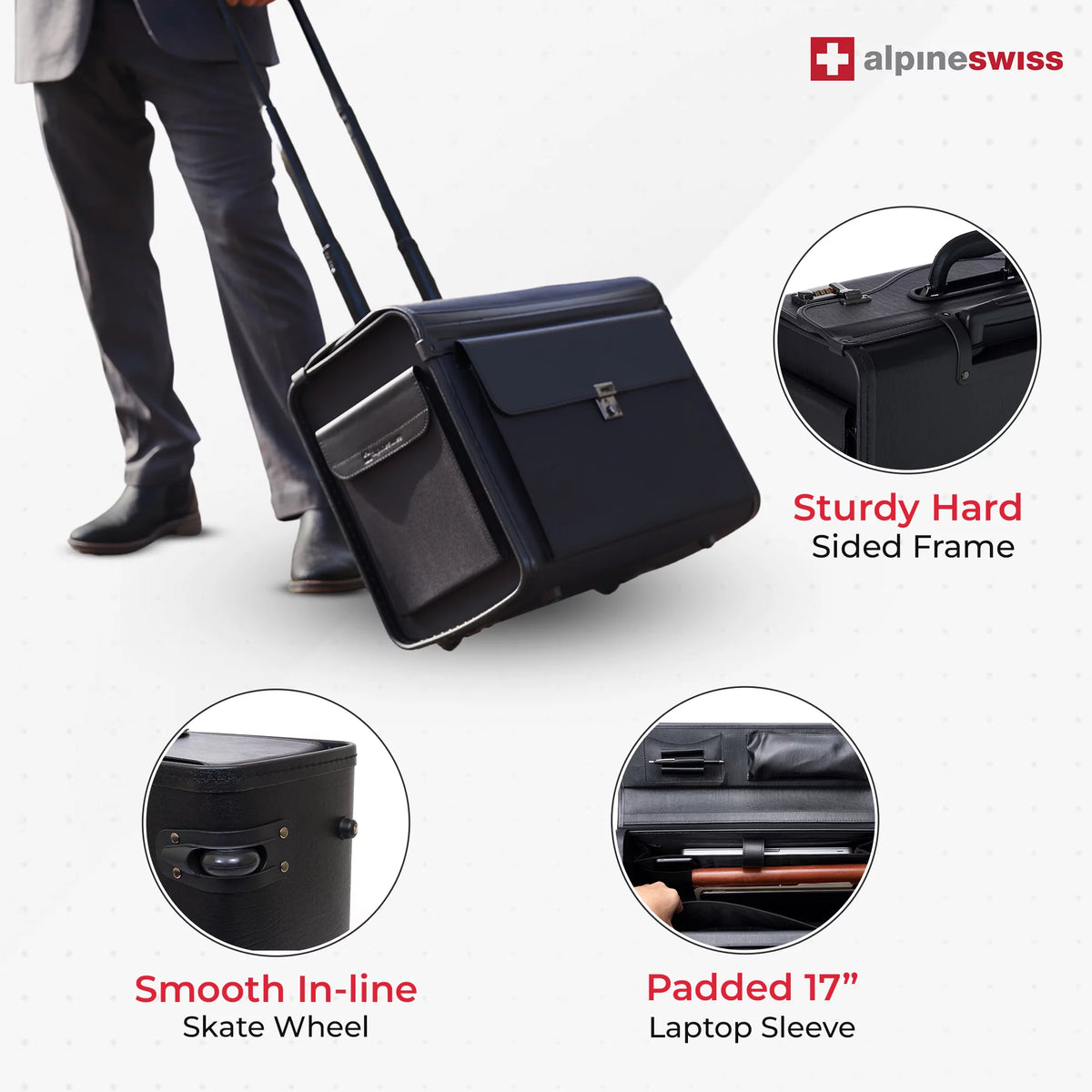 19 Wheeled Briefcase Rolling Case K44860