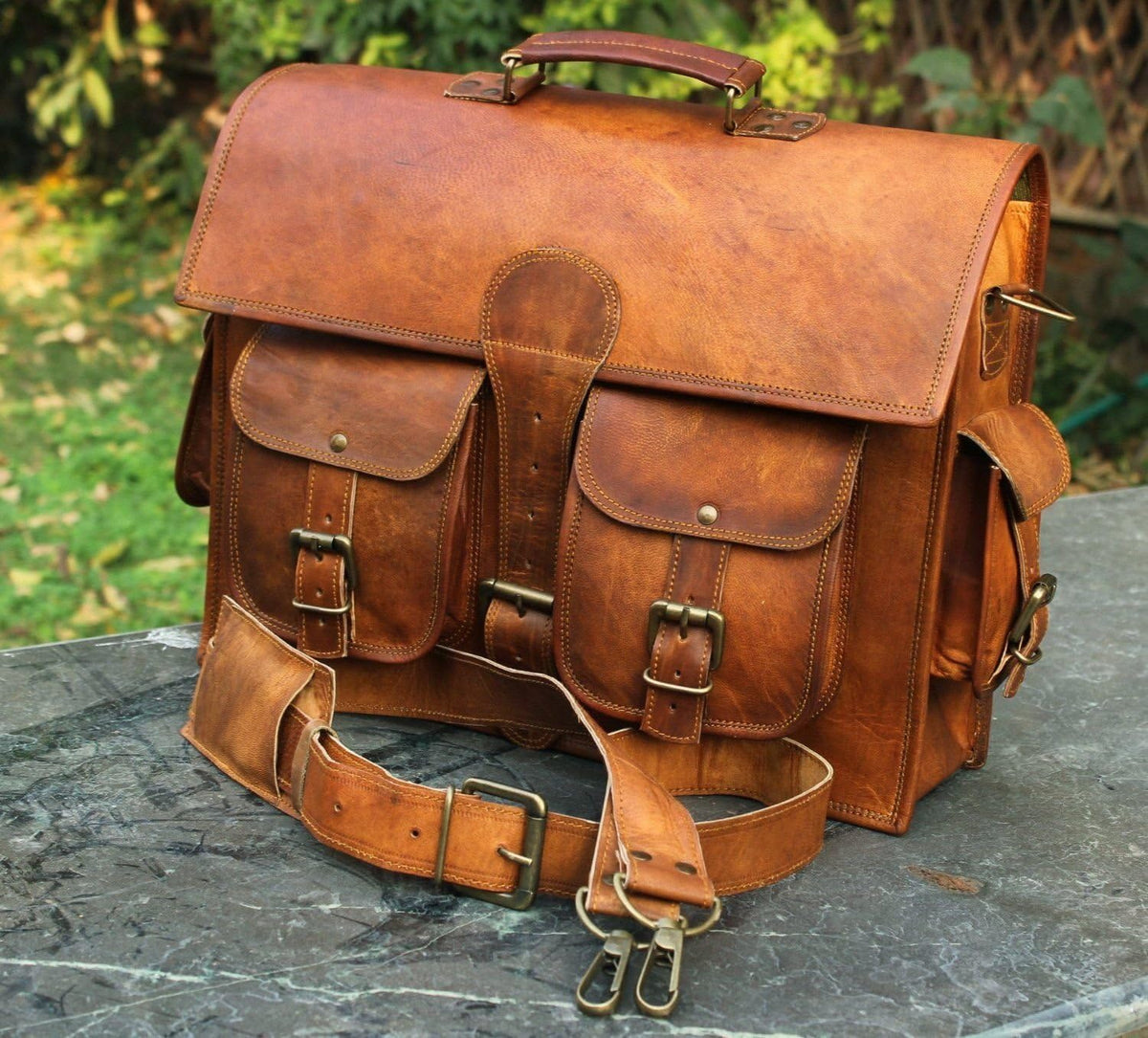 Vintage Leather Laptop Messenger Bag C40263