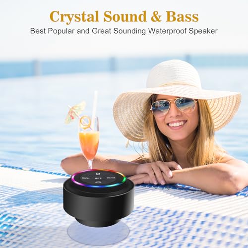 Bluetooth Shower Speaker with Suction Cup, IP67 Waterproof Speaker with LED Light Z564549