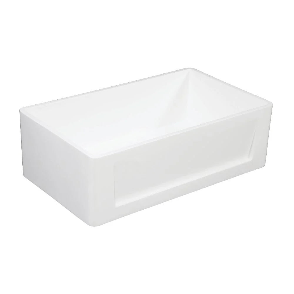 30 In. Apron Front Farmhouse Single Bowl Kitchen Sink, Matte White F542656