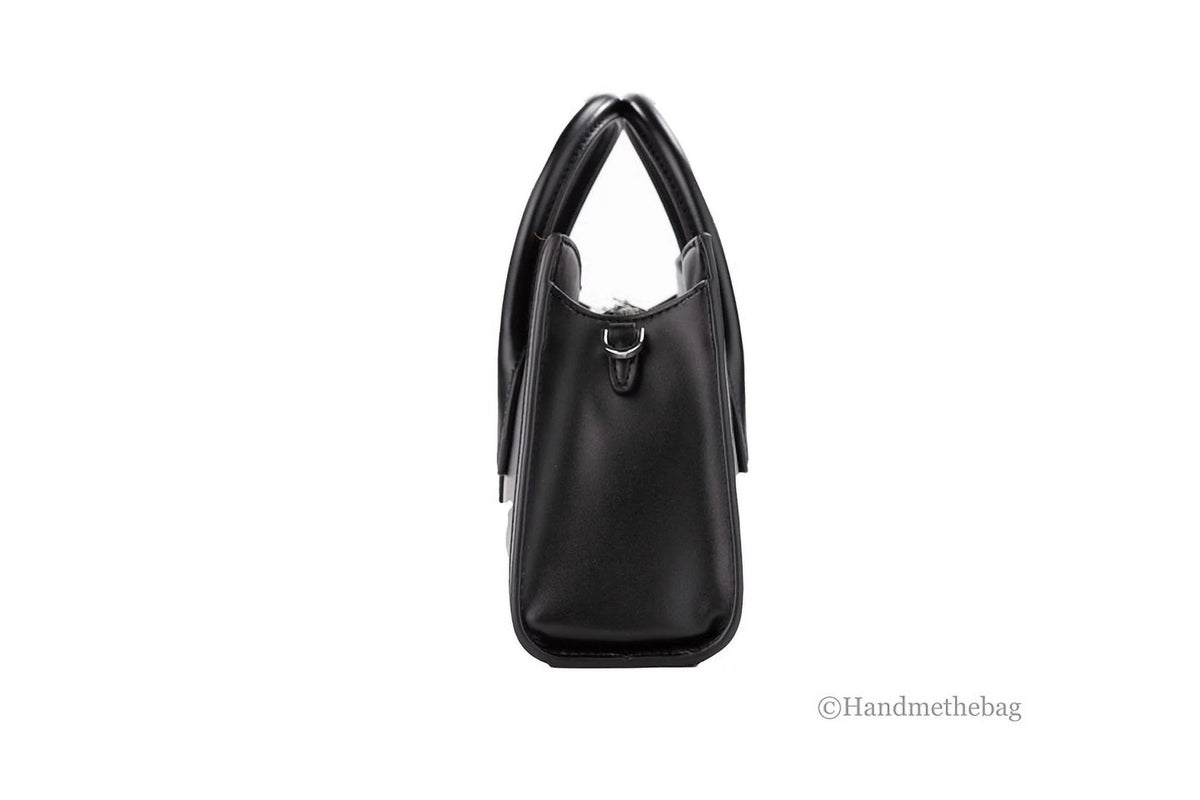 Black Leather Satchel Crossbody Bag G3843