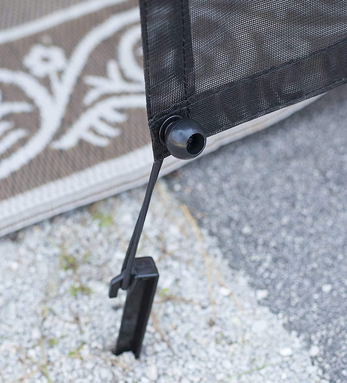 RV Awning Shade Screen with Zipper 10' x 9' Black Mesh S868394