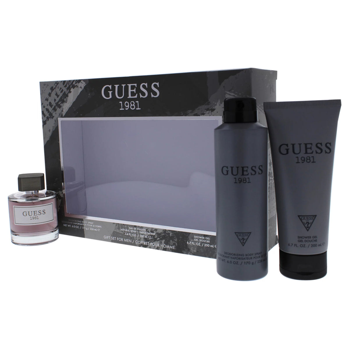 3 Pc Gift Set 3.4 oz EDT Spray 6 oz Deodorant Body Spray 6.7 oz Shower Gel D952