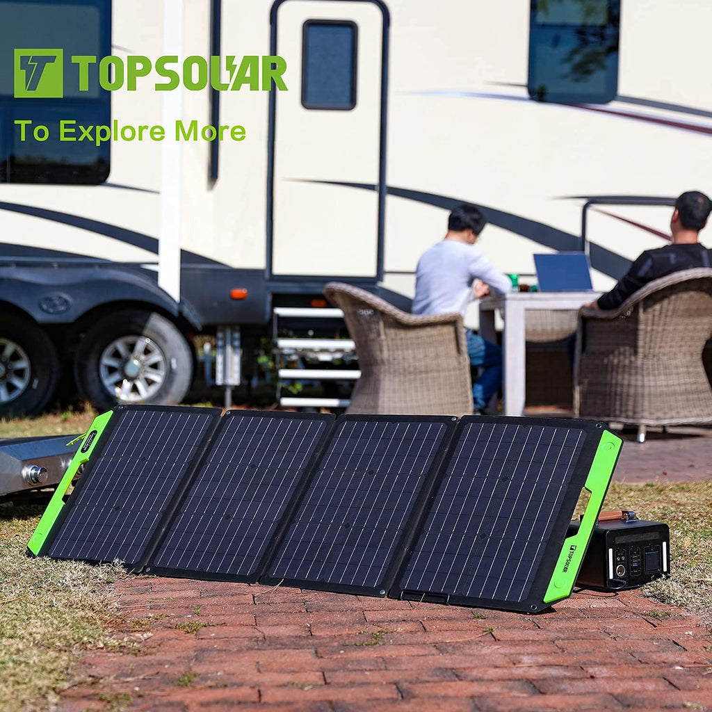 120W Foldable Portable Solar Panel Charger with Dual USB Ports & DC Output I315